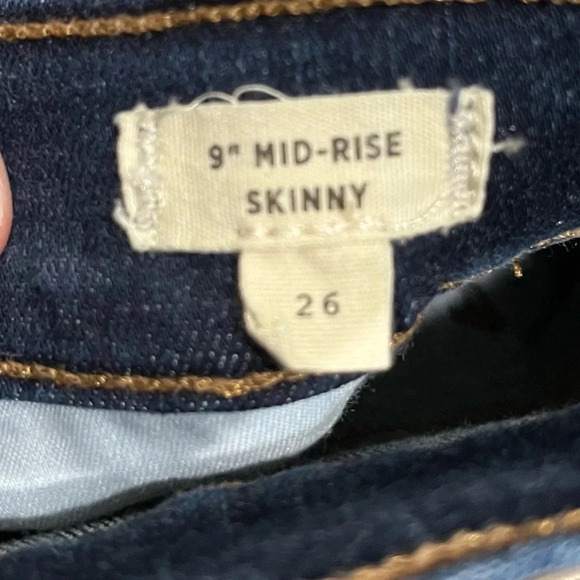 Madewell 9” Mid-rise skinny‎ jeans dark wash 26 - Picture 8 of 11